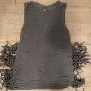 American Eagle Fringe Tank Tunic olive - gray